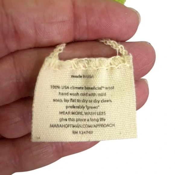 Mara Hoffman Knit Scarf Beanie Gloves Set Chartreuse Neon Green Wool NEW $400 - Picture 4 of 9